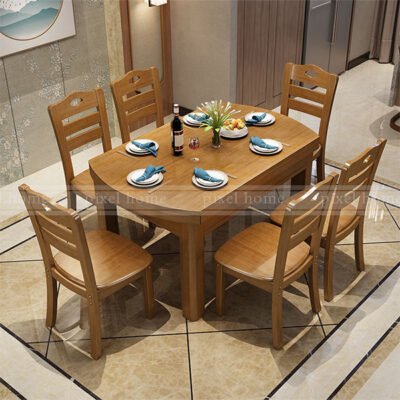 Bàn ghế ăn gỗ sồi