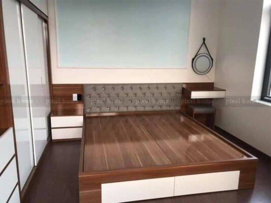 giường ngủ gỗ MDF phủ Melamine 6