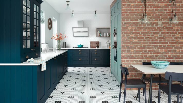 Tủ bếp gỗ sồi phong các tân cổ tinh tế