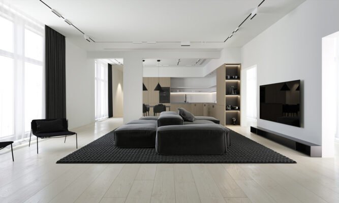 Tủ bếp chất liệu MDF cánh Melamine