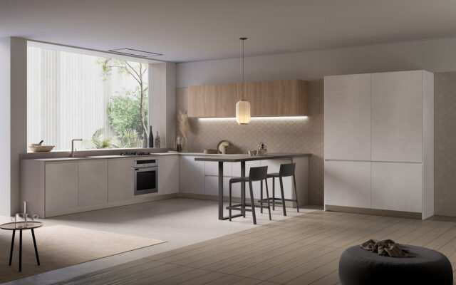 Tủ bếp thùng nhựa Pico, cánh phủ melamine