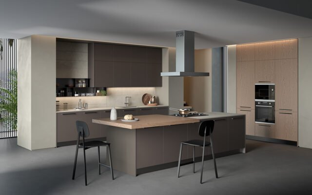 Tủ bếp gỗ HDF bề mặt phủ Laminate