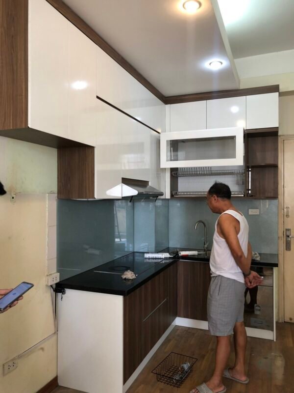 Tủ bếp gỗ MDF chống ẩm phủ Melamine 