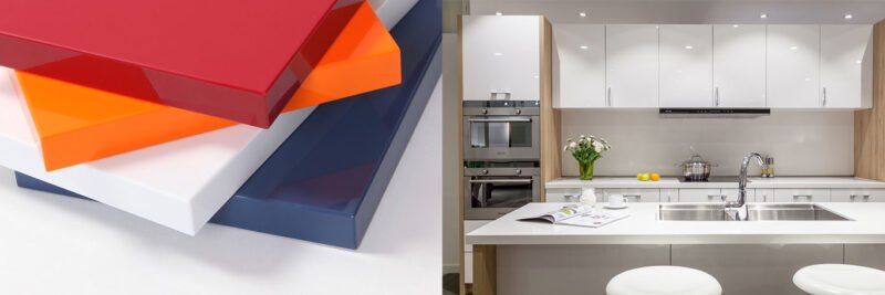 Tủ bếp acrylic phù hợp với phong cách hiện đại, sang trọng