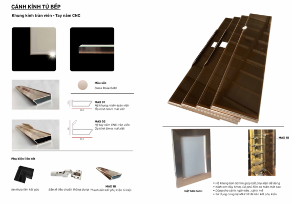 Cấu tạo chung của một cánh kính cường lực tủ bếp