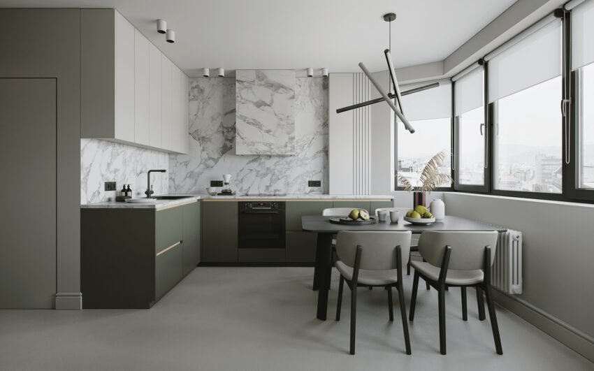 Tủ bếp gỗ MDF cánh phủ laminate