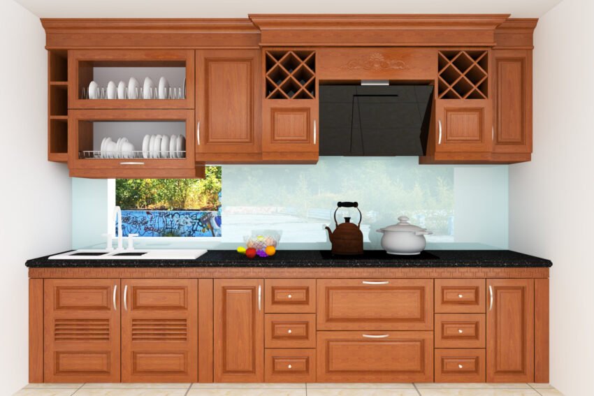 Tủ bếp gỗ gõ đỏ cao cấp nhất