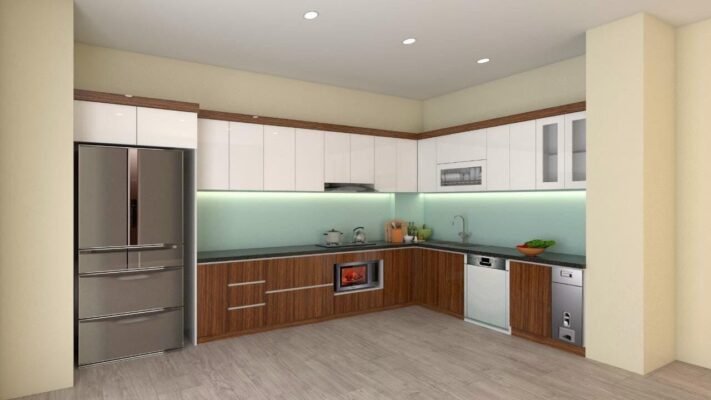 Tủ bếp gỗ MDF lõi xanh chống ẩm 
