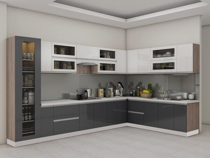 Mẫu tủ bếp gỗ MDF chống ẩm phủ Melamine