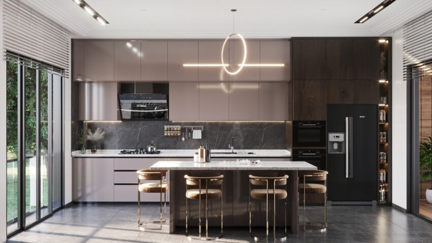Tủ bếp nhựa cánh phủ acrylic cao cấp