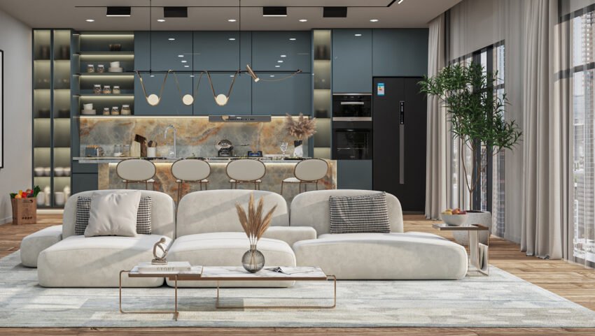 Tủ bếp nhựa cánh acrylic sang trọng