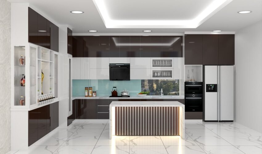 Tủ bếp nhựa cánh phủ acrylic