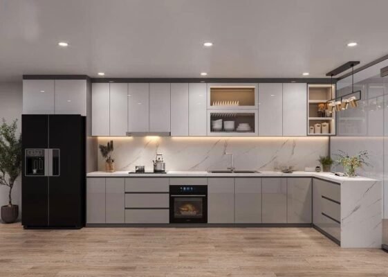 Tủ bếp nhựa cánh phủ acrylic cao cấp