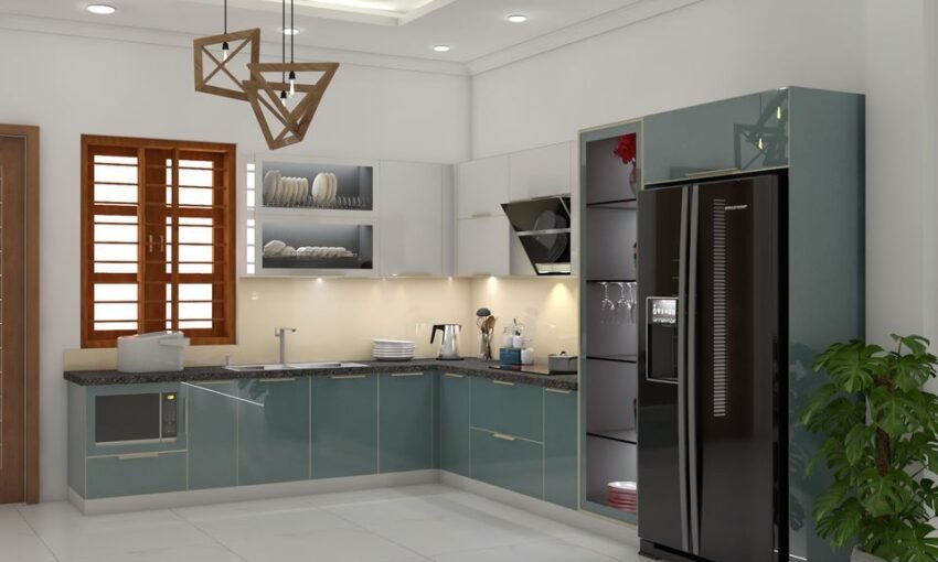 Tủ bếp inox cánh kính cường lực cao cấp