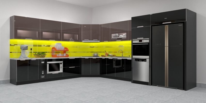 Tủ bếp inox cánh kính cường lực cao cấp