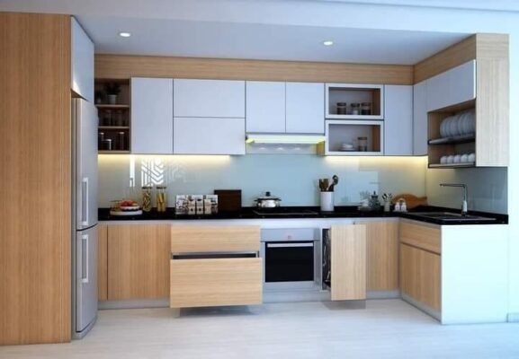 tủ bếp gỗ MDF lõi xanh chống ẩm